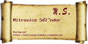 Mitrovics Sándor névjegykártya