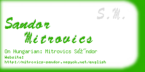 sandor mitrovics business card